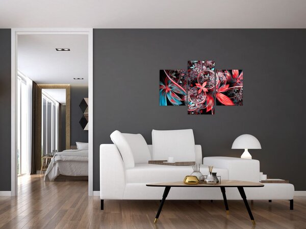 Apstraktna slika egzotičnog cvijeća (90x60 cm)