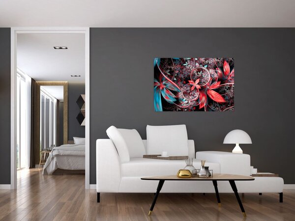 Apstraktna slika egzotičnog cvijeća (90x60 cm)