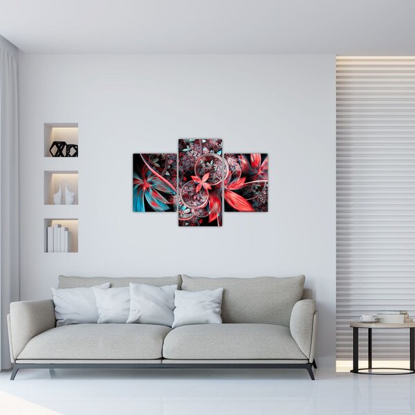 Apstraktna slika egzotičnog cvijeća (90x60 cm)