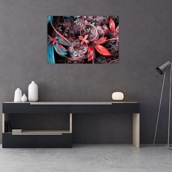 Apstraktna slika egzotičnog cvijeća (90x60 cm)