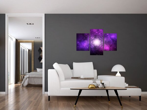 Slika ljubičaste apstrakcije (90x60 cm)
