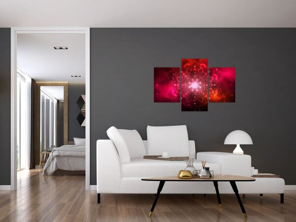 Slika crvene apstrakcije (90x60 cm)