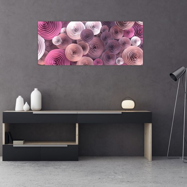 Apstraktna slika cvijeća ruže (120x50 cm)