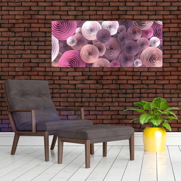 Apstraktna slika cvijeća ruže (120x50 cm)