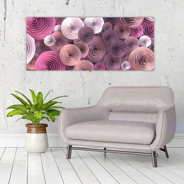 Apstraktna slika cvijeća ruže (120x50 cm)
