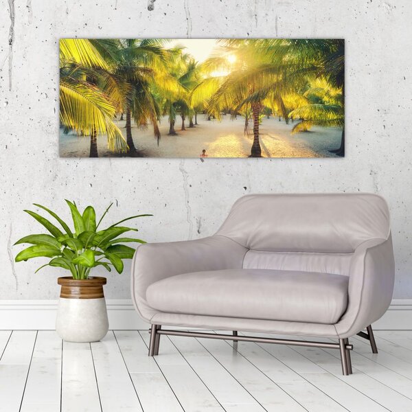 Slika - Žena i palme (120x50 cm)