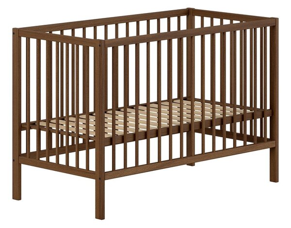 Smeđi dječji krevet od masivne bukve s podesivom visinom 60x120 cm Dino – Vipack