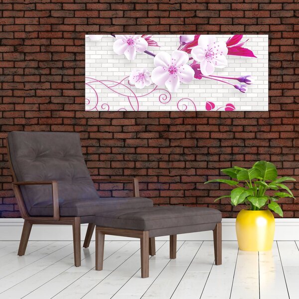 Slika grančice s cvijetovima (120x50 cm)