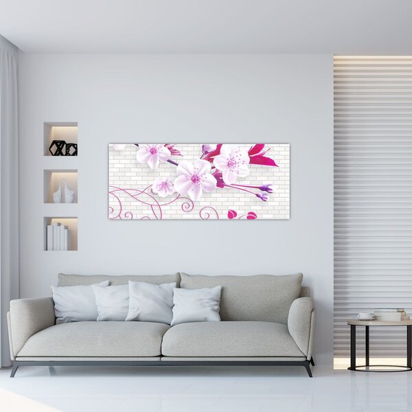 Slika grančice s cvijetovima (120x50 cm)