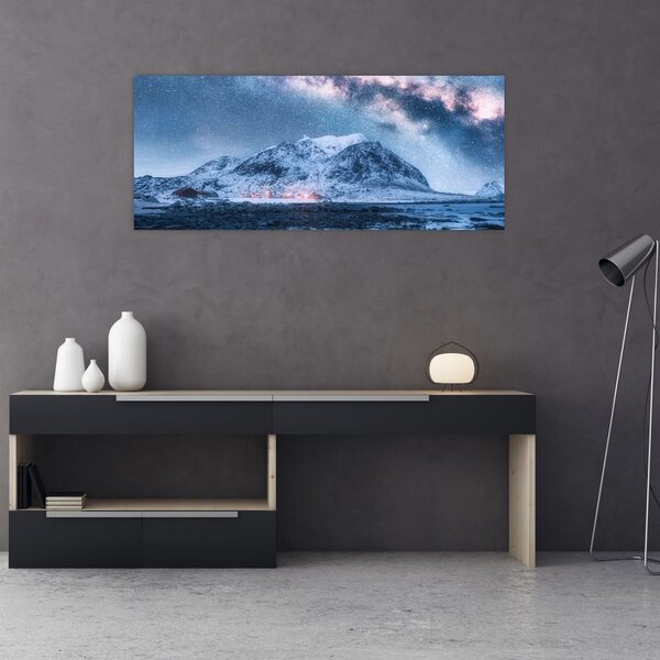 Slika planina sa zvjezdanim nebom (120x50 cm)