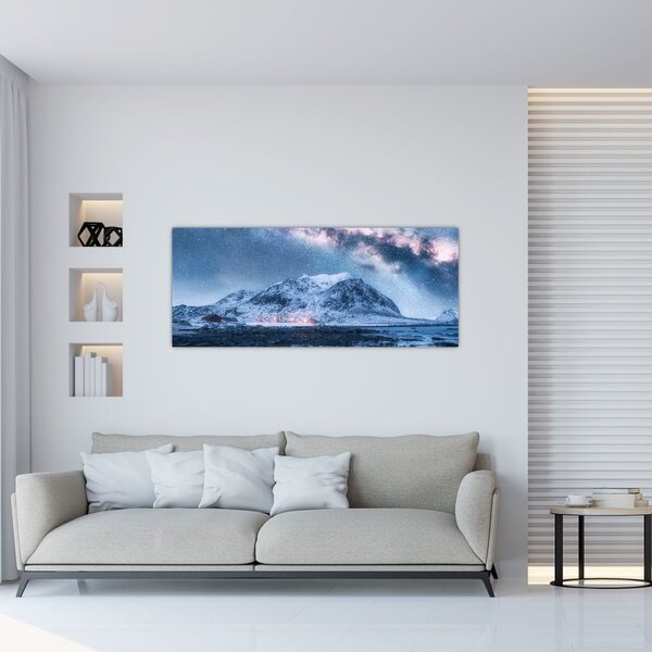 Slika planina sa zvjezdanim nebom (120x50 cm)