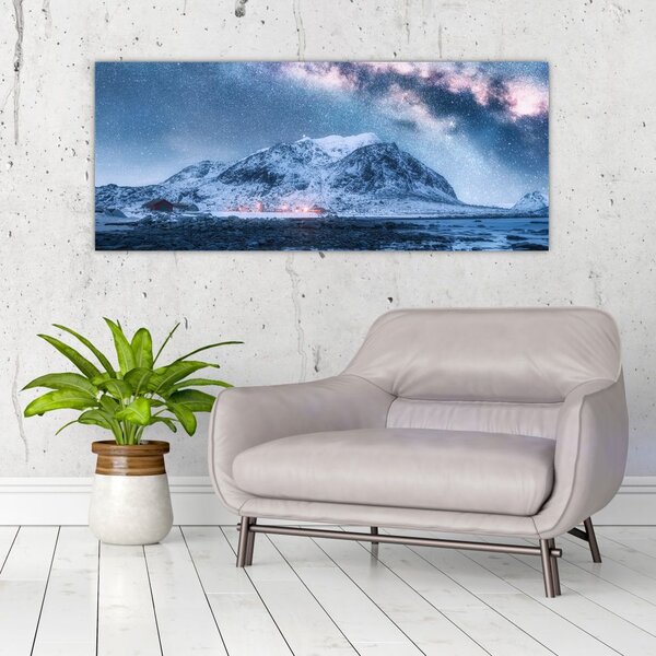 Slika planina sa zvjezdanim nebom (120x50 cm)