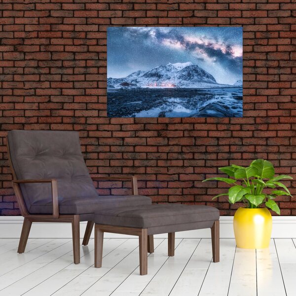 Slika planina sa zvjezdanim nebom (90x60 cm)
