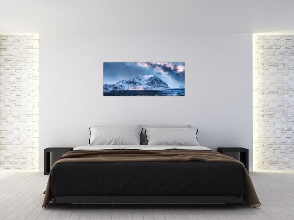 Slika planina sa zvjezdanim nebom (120x50 cm)