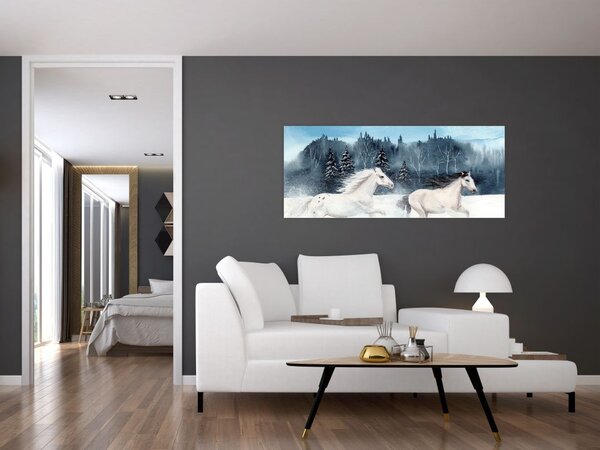 Slika naslikanih konja (120x50 cm)
