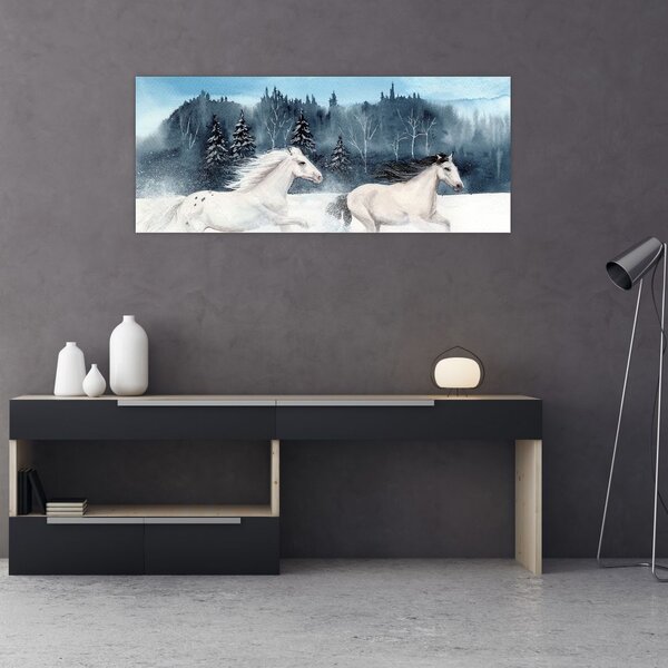 Slika naslikanih konja (120x50 cm)