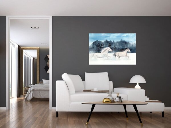 Slika naslikanih konja (90x60 cm)