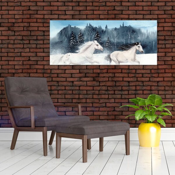 Slika naslikanih konja (120x50 cm)