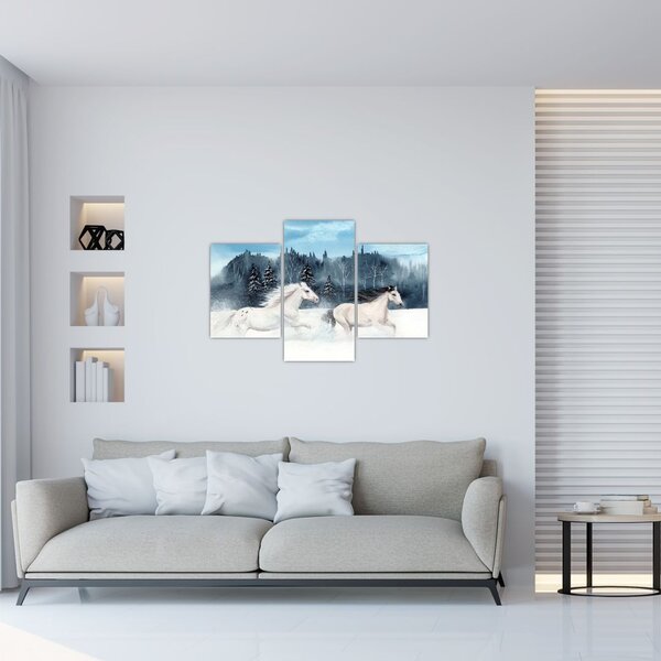 Slika naslikanih konja (90x60 cm)