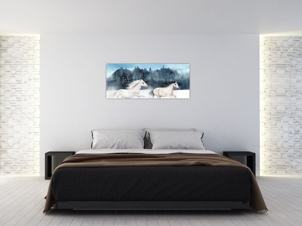 Slika naslikanih konja (120x50 cm)