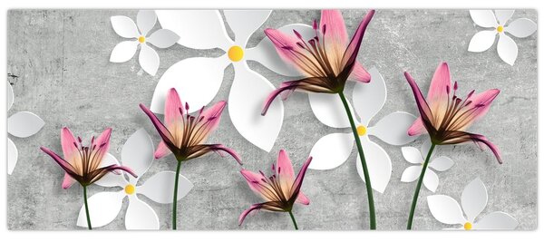 Slika cvjetne apstrakcije (120x50 cm)