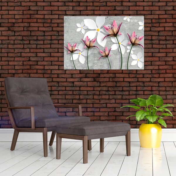 Slika cvjetne apstrakcije (90x60 cm)