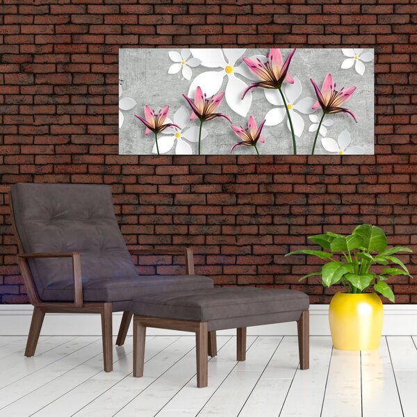 Slika cvjetne apstrakcije (120x50 cm)