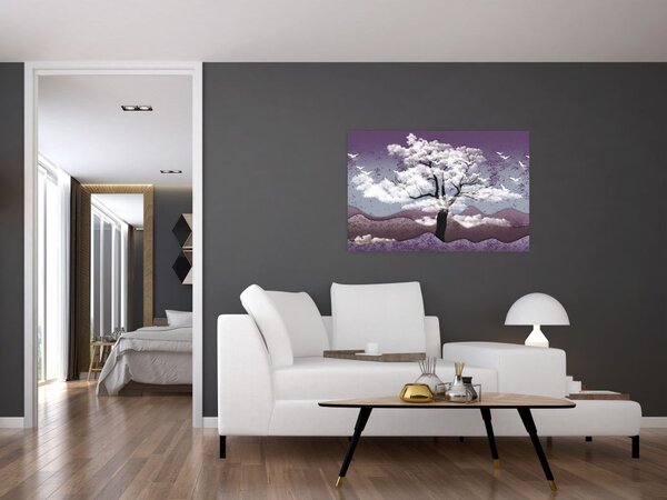 Slika - Stablo u oblacima (90x60 cm)