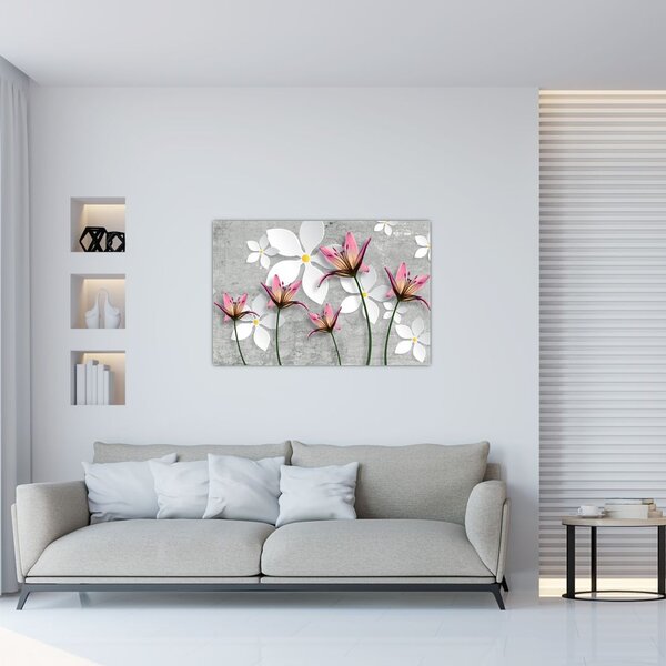 Slika cvjetne apstrakcije (90x60 cm)