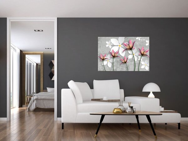 Slika cvjetne apstrakcije (90x60 cm)