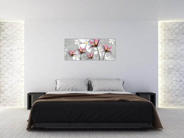 Slika cvjetne apstrakcije (120x50 cm)
