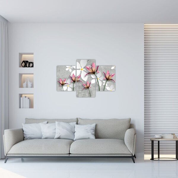 Slika cvjetne apstrakcije (90x60 cm)