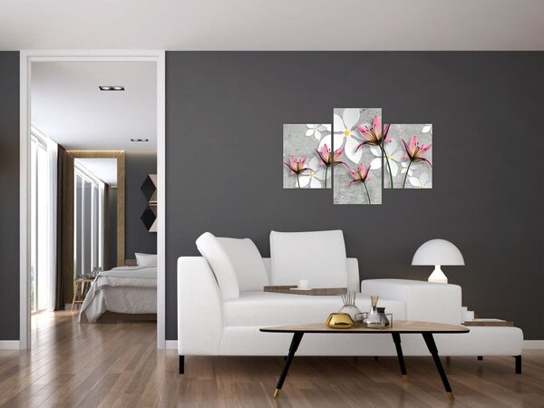 Slika cvjetne apstrakcije (90x60 cm)