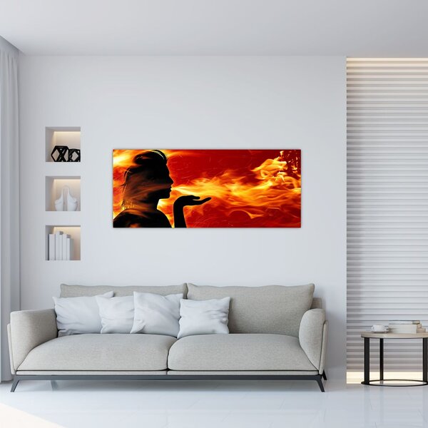 Slika žene s plamenom (120x50 cm)