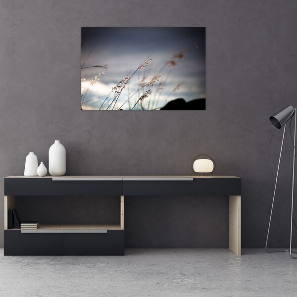 Slika - Livadsko cvijeće uz jezero (90x60 cm)