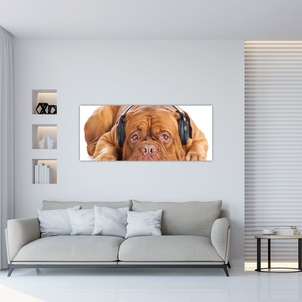 Slika psa sa slušalicama (120x50 cm)