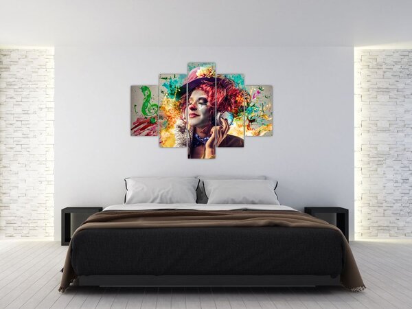 Slika - Umjetnica sa slušalicama (150x105 cm)