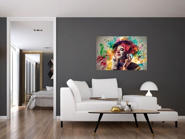 Slika - Umjetnica sa slušalicama (90x60 cm)