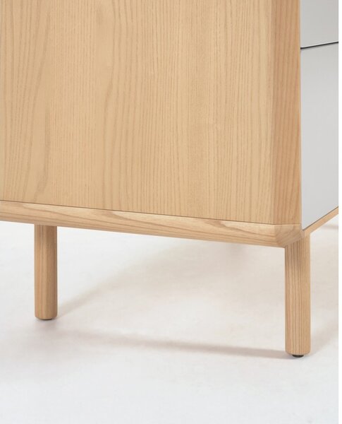 Siva/u prirodnoj boji komoda u dekoru jasena 99x78,5x42 cm Anielle – Kave Home