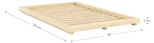 Krevet od masivnog bora bez uzglavlja s podnicom 120x200 cm u prirodnoj boji Dock – Karup