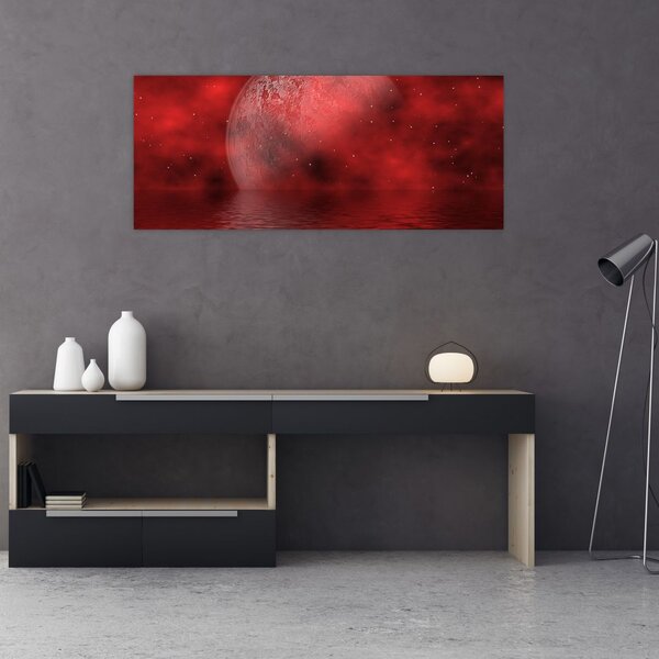 Slika - Mjesec na vodenoj površini (120x50 cm)