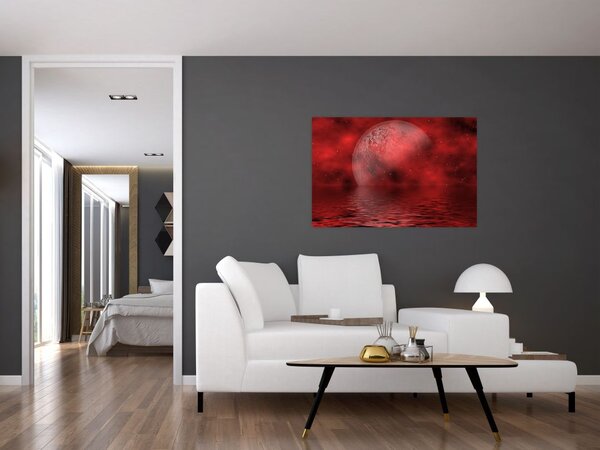 Slika - Mjesec na vodenoj površini (90x60 cm)