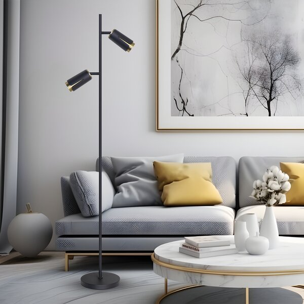 CVIJET CRNO ZLATO PODNA LAMPA 2xGU10