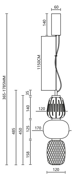 CARO SMOKED LED viseća lampa 28W