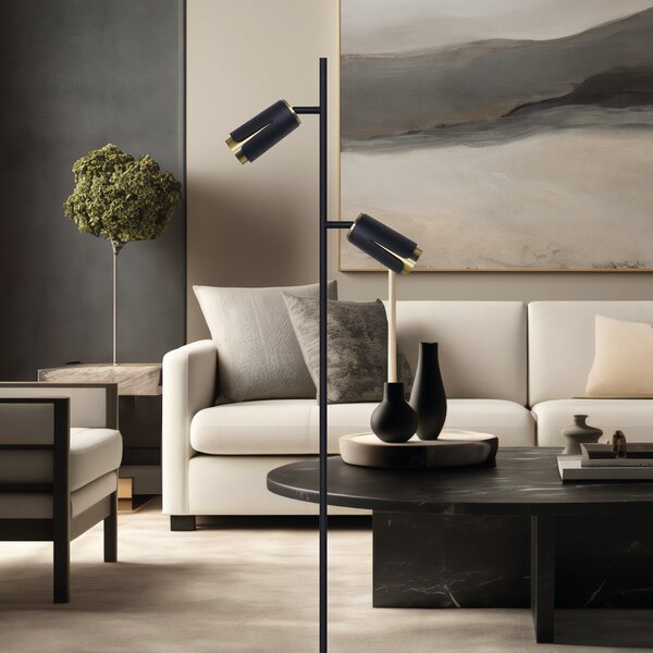 CVIJET CRNO ZLATO PODNA LAMPA 2xGU10