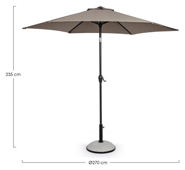 Smeđe-sivi suncobran ø 270 cm Kalife – Bizzotto