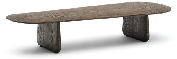 Tamno smeđi stolić za kavu od punog hrasta 64x146 cm Pirita – Kave Home