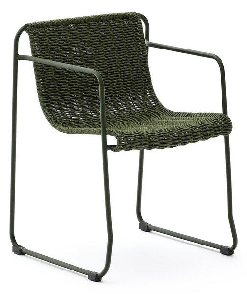 Zelena metalna vrtna stolica Maurina – Kave Home