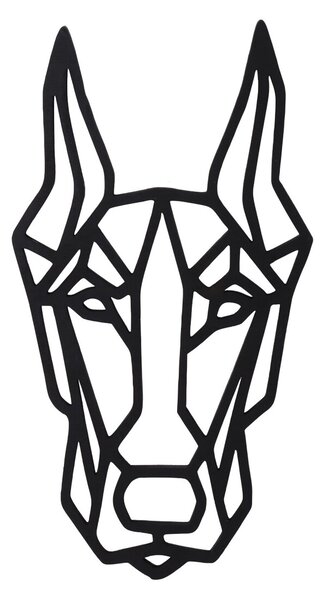 AtmoWood Drvena geometrijska slika - Doberman 30 cm Boja: crno