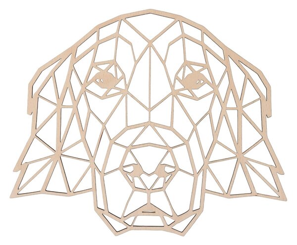 AtmoWood Drvena geometrijska slika - Zlatni retriver 30 cm Boja: Přírodní